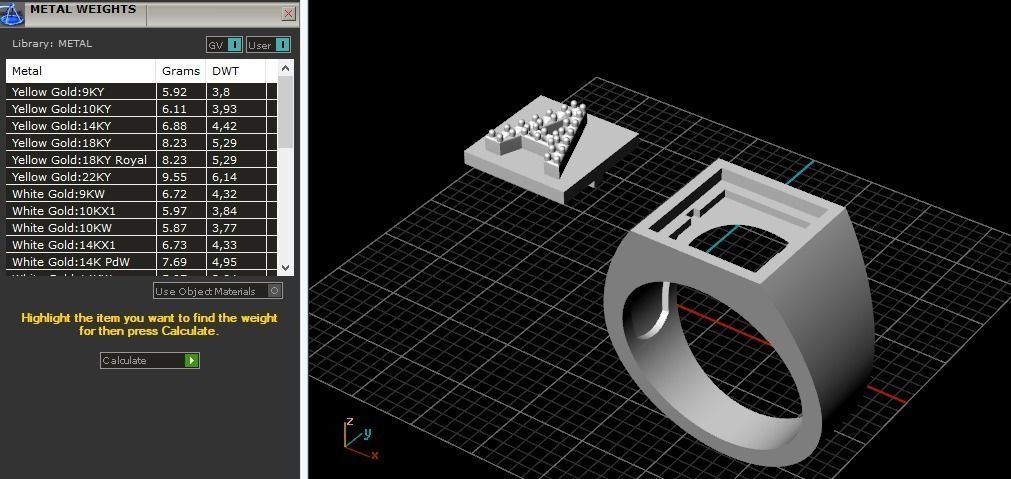 589 Ring with the letter A 3D print model_3