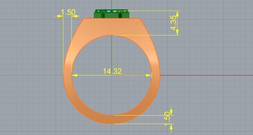 589 Ring with the letter A 3D print model_5
