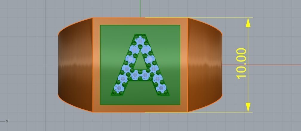 589 Ring with the letter A 3D print model_7