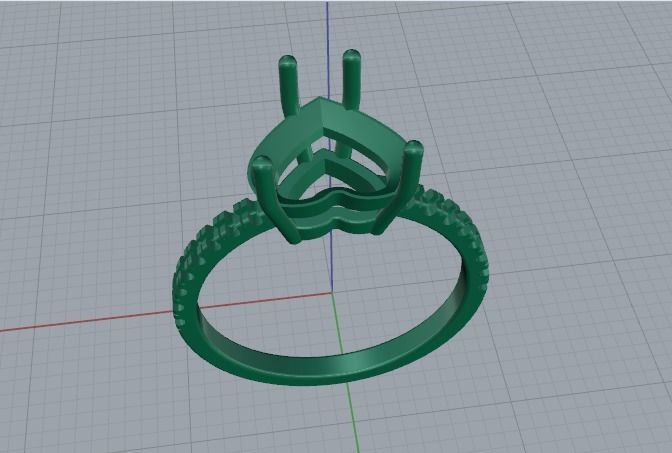 610 Ring with a stone in the form of a heart 3D print model_6