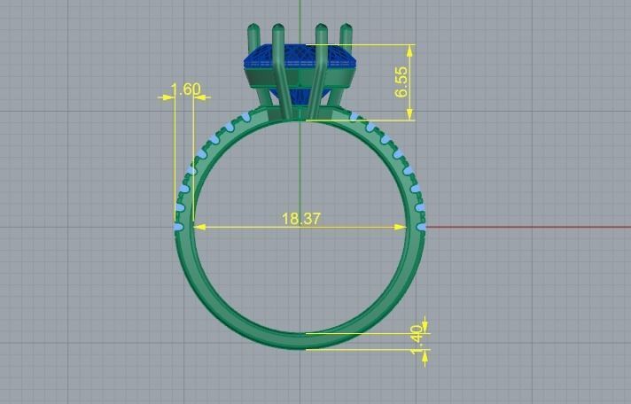 610 Ring with a stone in the form of a heart 3D print model_3