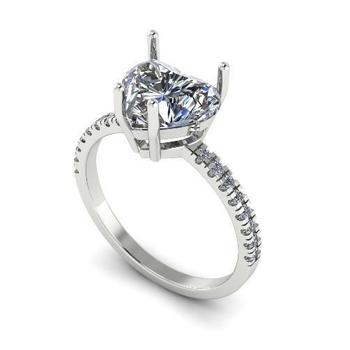 610 Ring with a stone in the form of a heart 3D print model_1