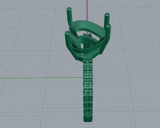 610 Ring with a stone in the form of a heart 3D print model_7