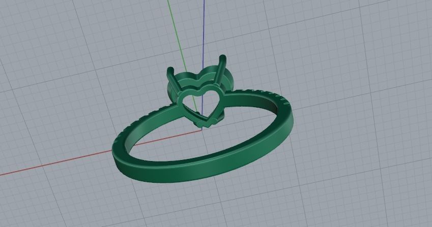 610 Ring with a stone in the form of a heart 3D print model_8