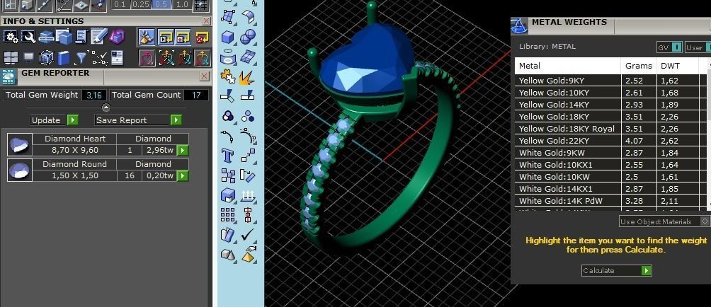 610 Ring with a stone in the form of a heart 3D print model_9