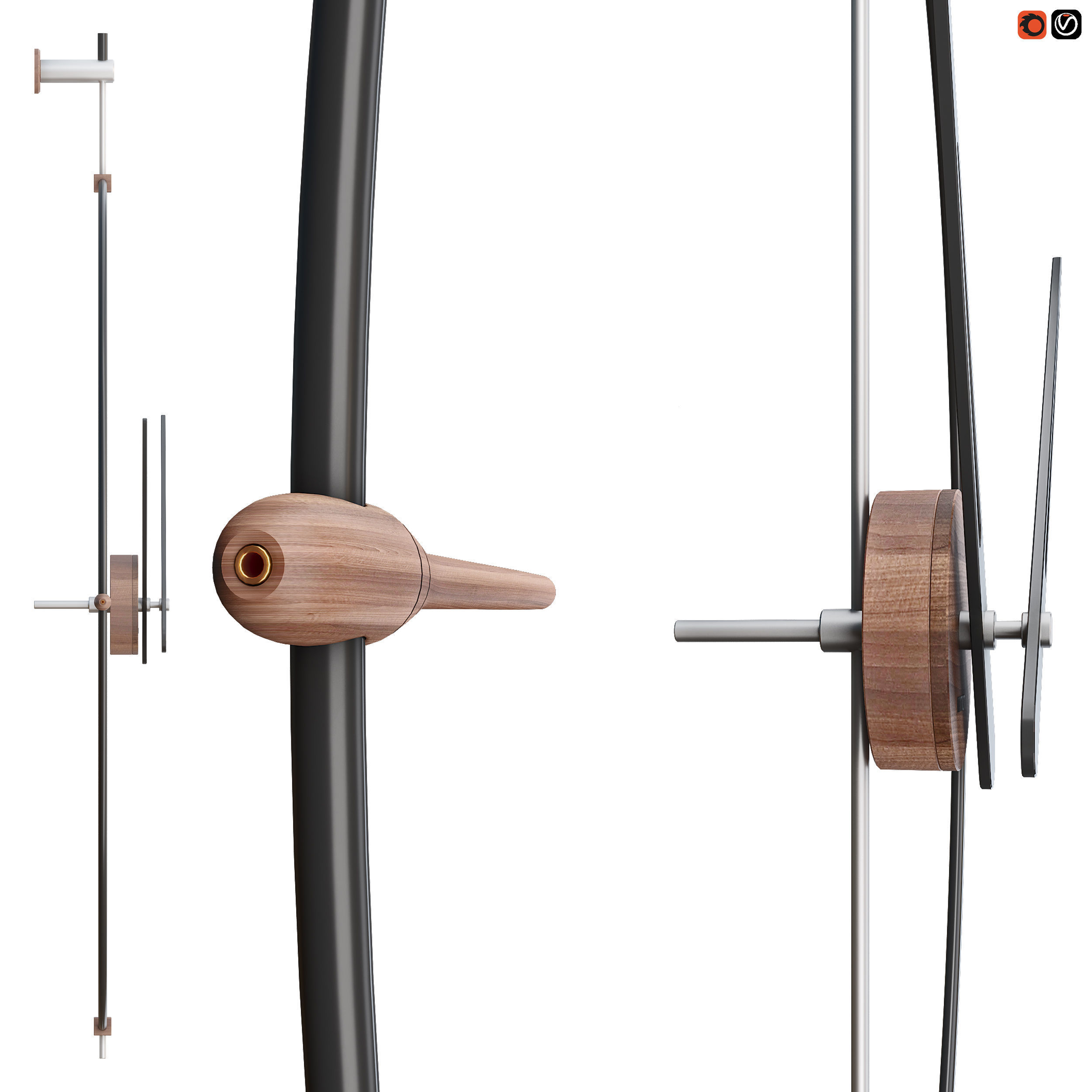 Mini Bilbao Black Clock by Jose Maria Reina for NOMON 3D model_1