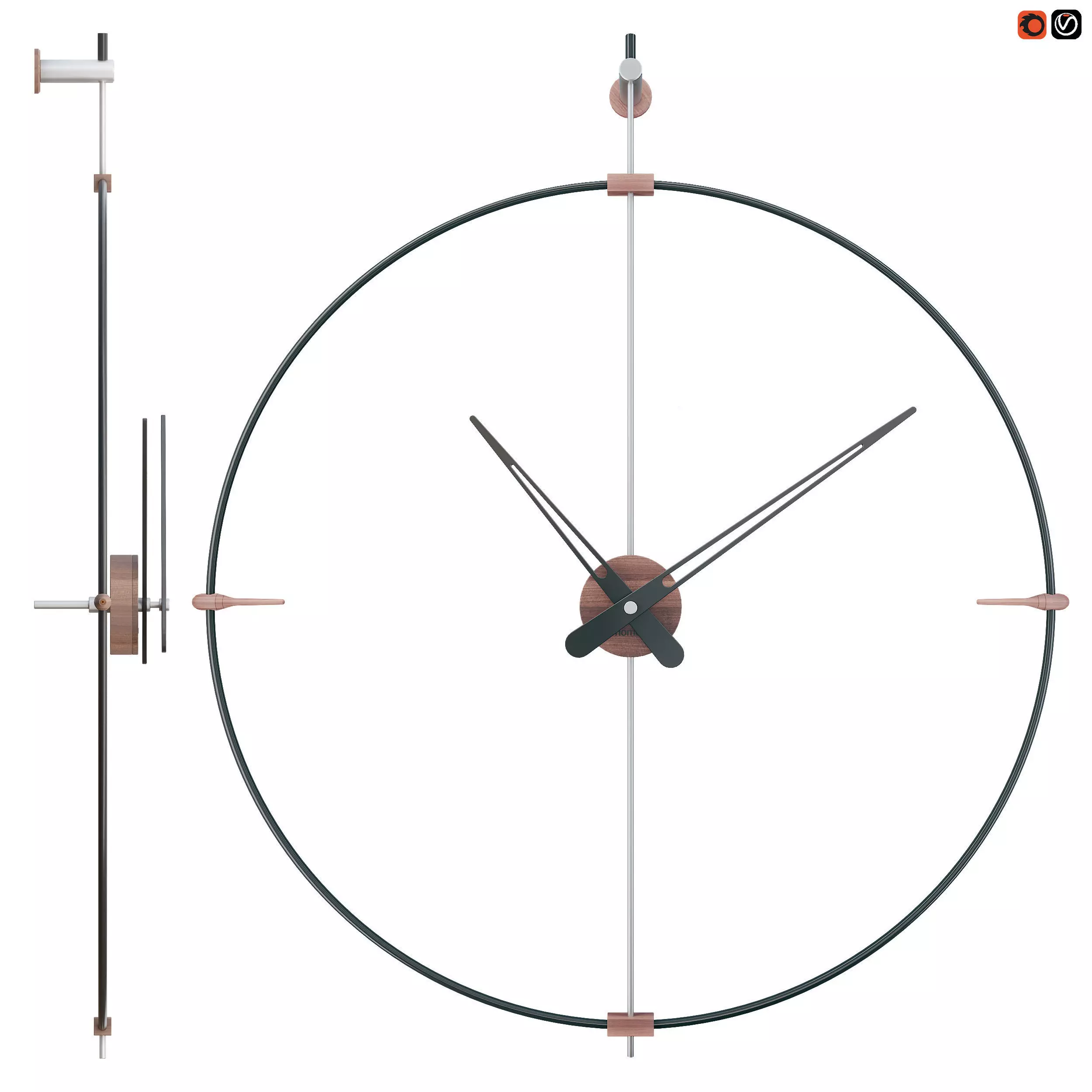 Mini Bilbao Black Clock by Jose Maria Reina for NOMON 3D model_0