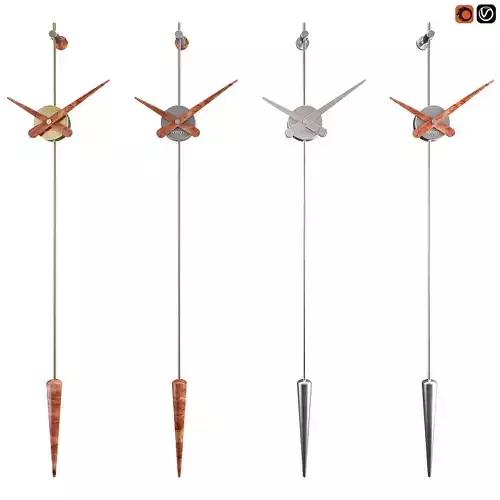 punto-y-coma-n-nomon-wall-clock four different clocks on pole 3D model