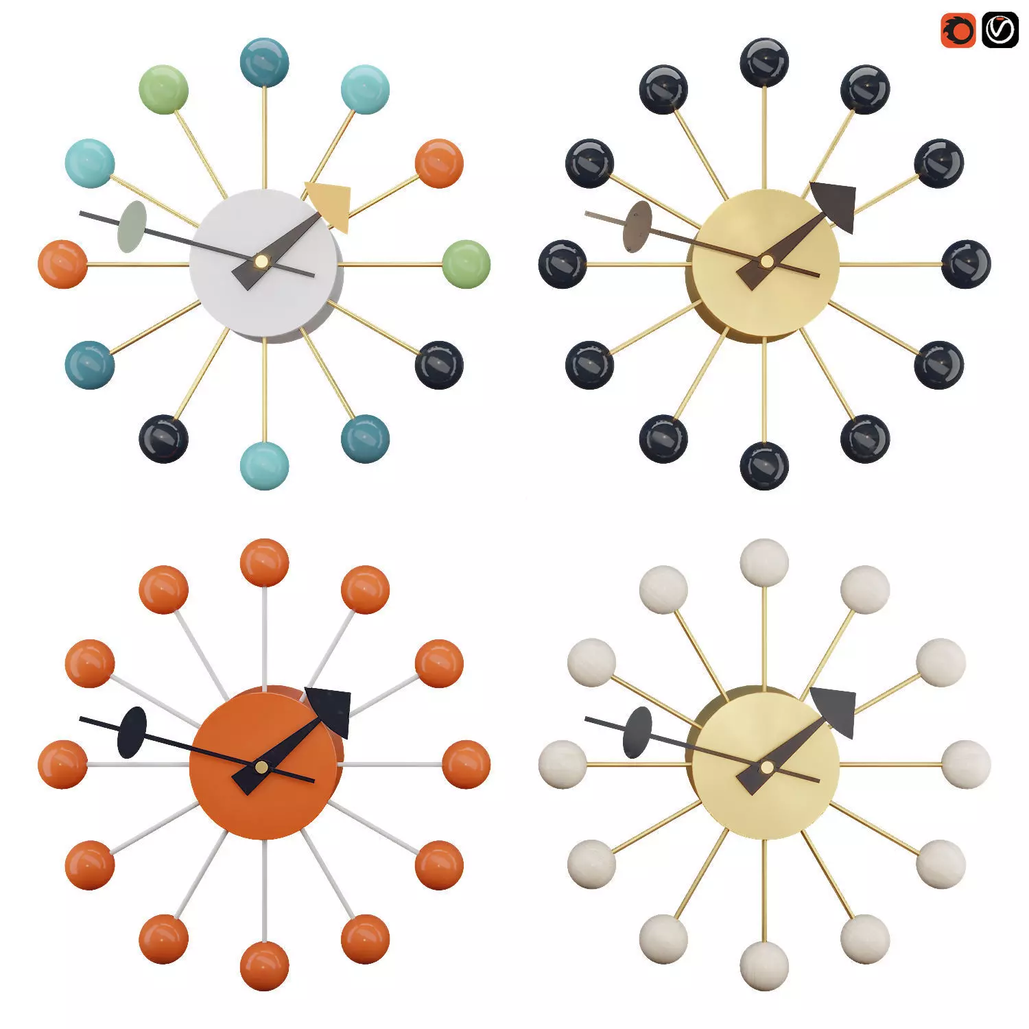 Vitra Ball Clock 3D model_0