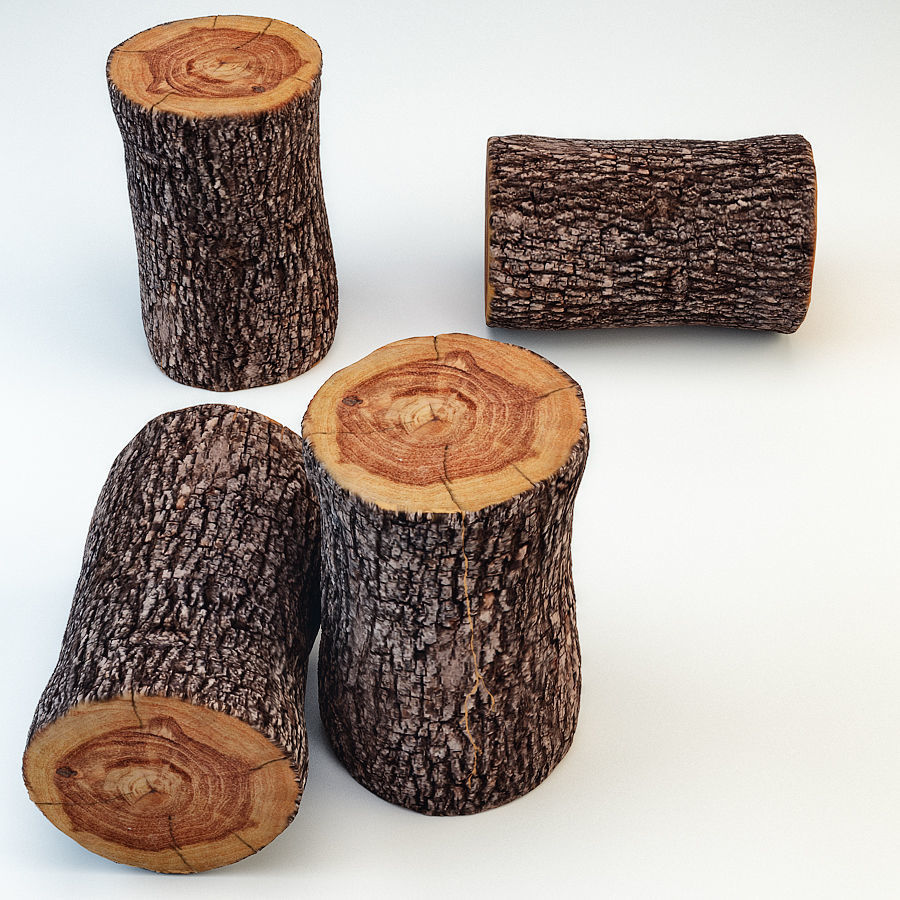 Tree trunk table 3D model_1
