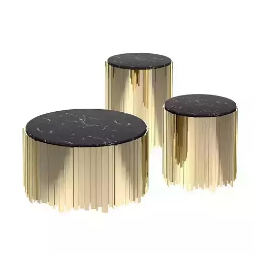 Eden Empire Gold Round Coffee Table SET