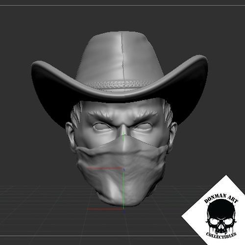 Bandido - Head for 6 inch action figures 3D print model