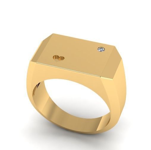 636 Ring with a heart 3D print model_1