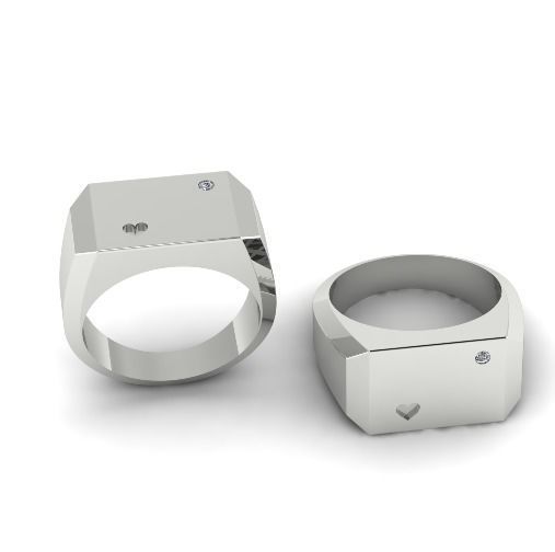 636 Ring with a heart 3D print model_2