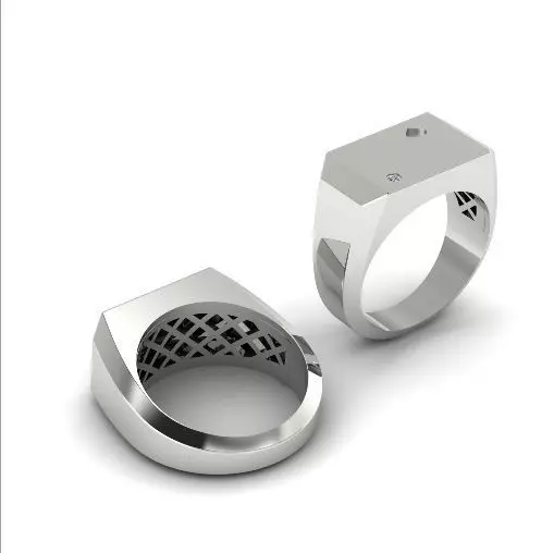 636 Ring with a heart 3D print model_0