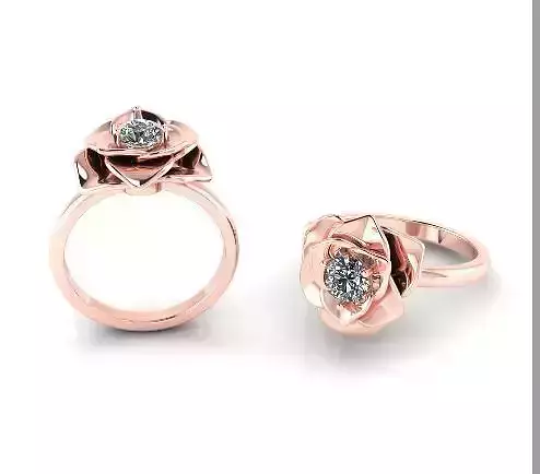624 Ring in the form of a rose 3D print model