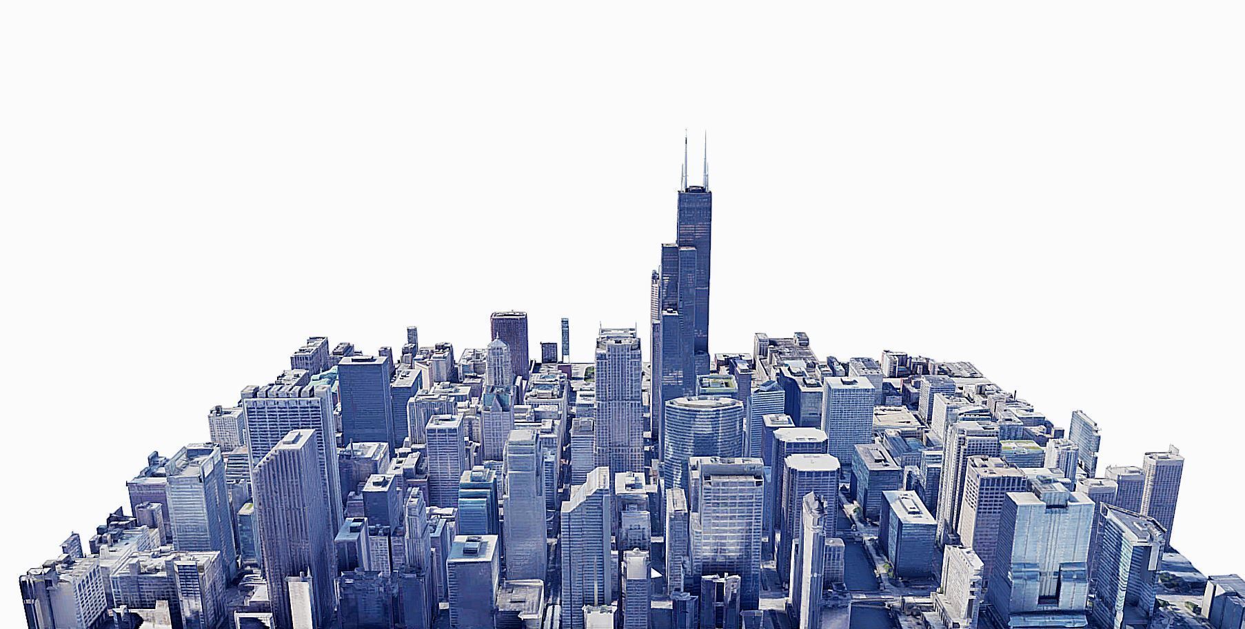 Willis Tower - building Low-poly 3D model_3