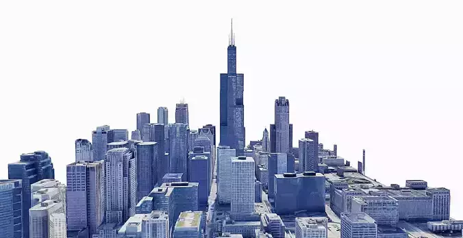 Willis Tower - building Low-poly 3D model