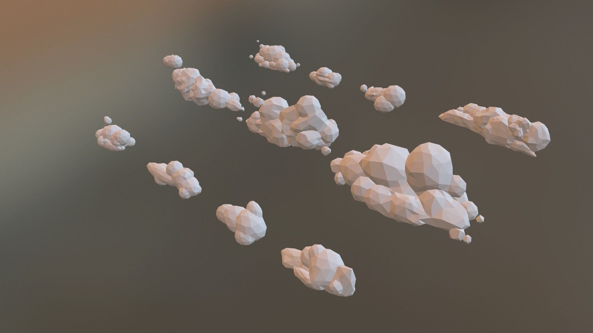 Low Poly Clouds Pack 1 Low-poly 3D model_19