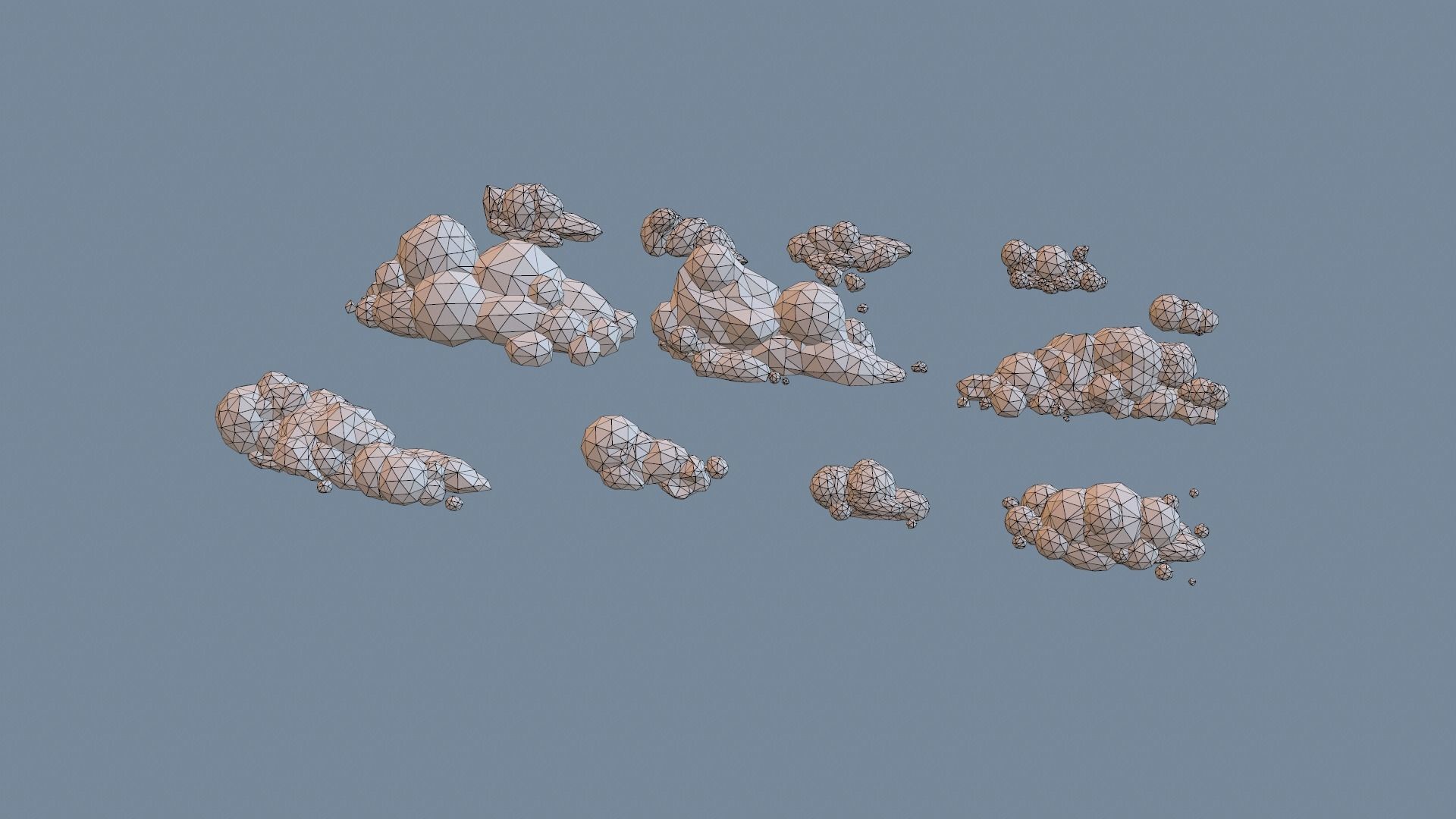 Low Poly Clouds Pack 1 Low-poly 3D model_32