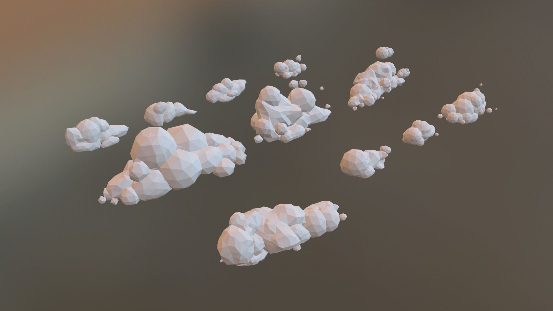 Low Poly Clouds Pack 1 Low-poly 3D model_16