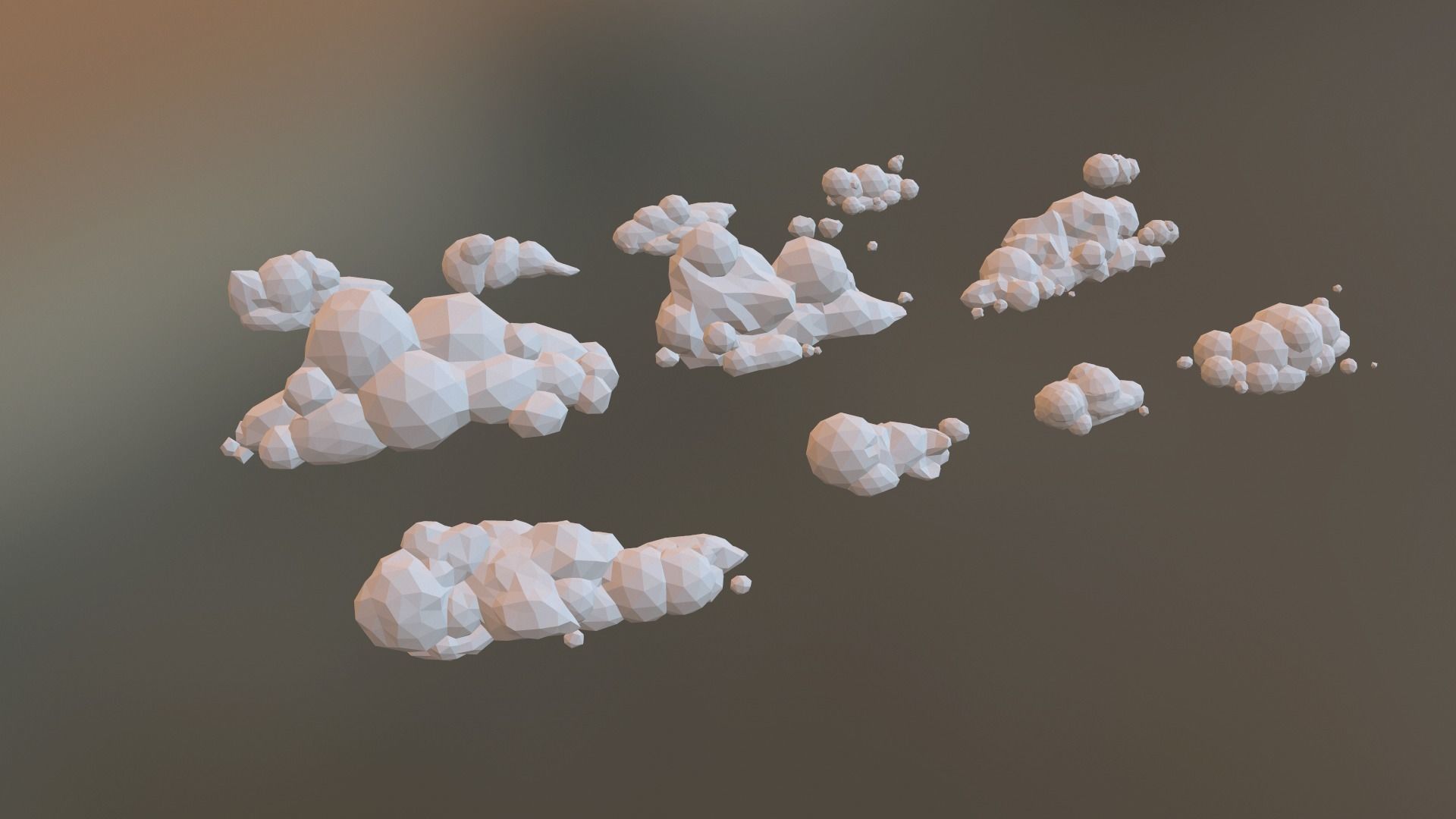 Low Poly Clouds Pack 1 Low-poly 3D model_22