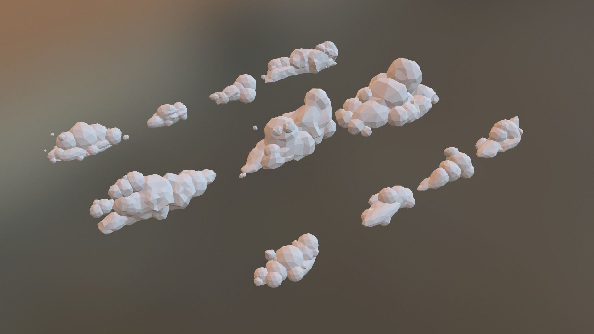 Low Poly Clouds Pack 1 Low-poly 3D model_18