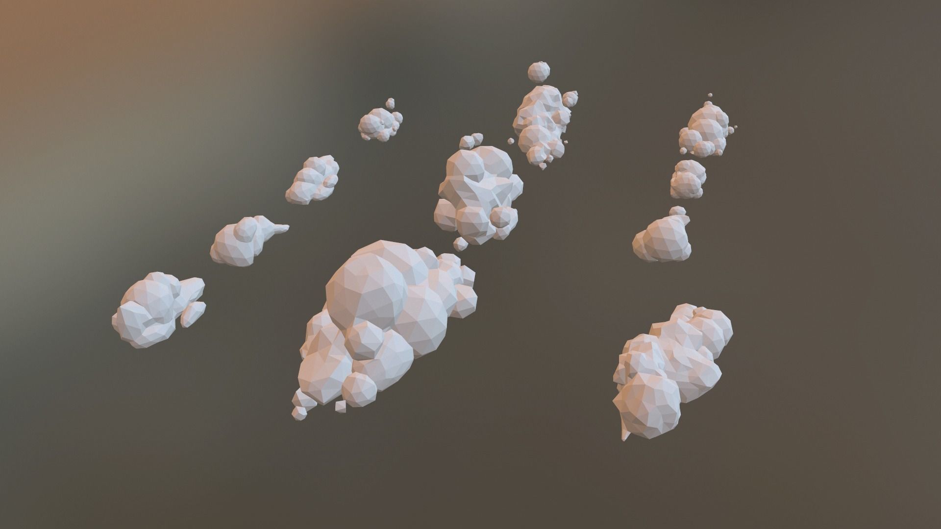 Low Poly Clouds Pack 1 Low-poly 3D model_13