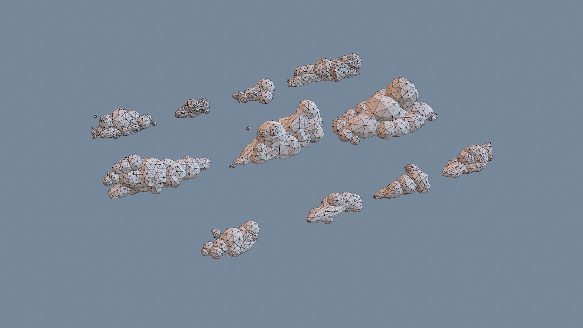 Low Poly Clouds Pack 1 Low-poly 3D model_29