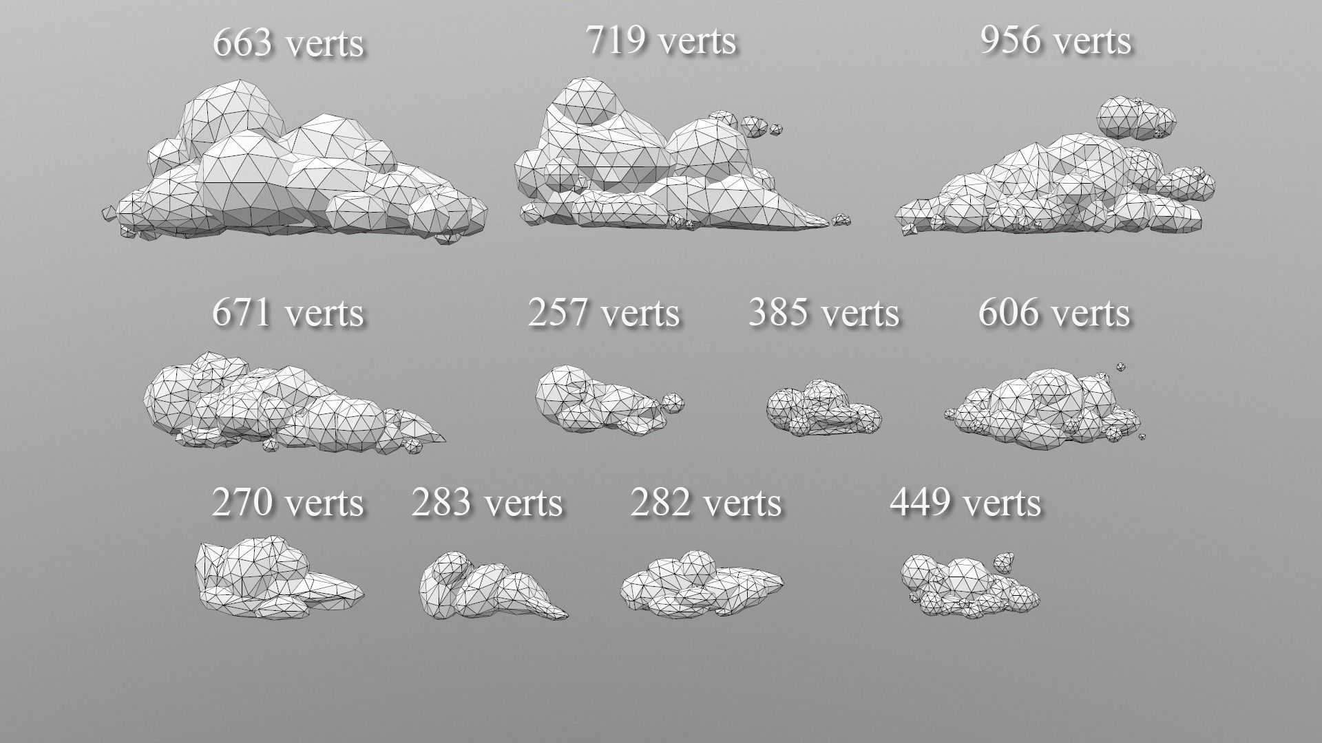 Low Poly Clouds Pack 1 Low-poly 3D model_4