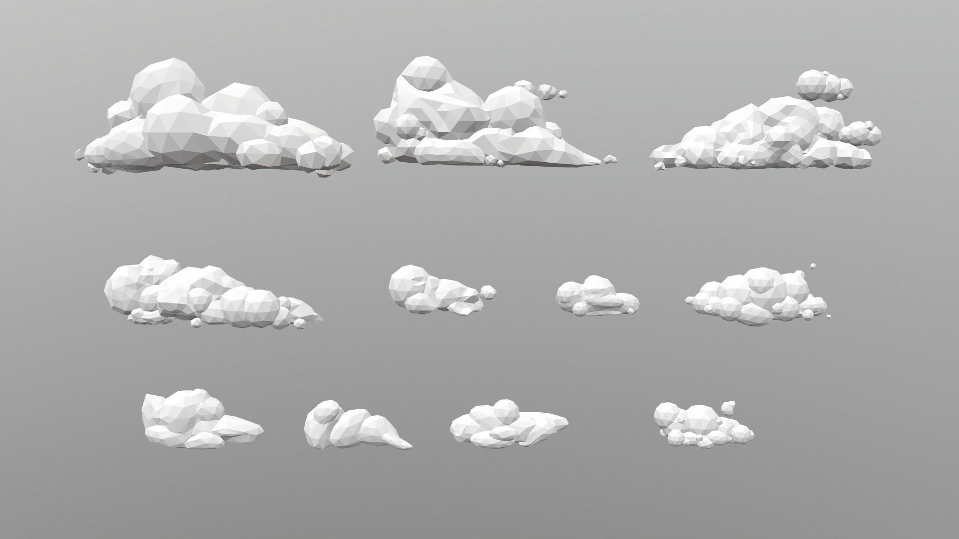 Low Poly Clouds Pack 1 Low-poly 3D model_3