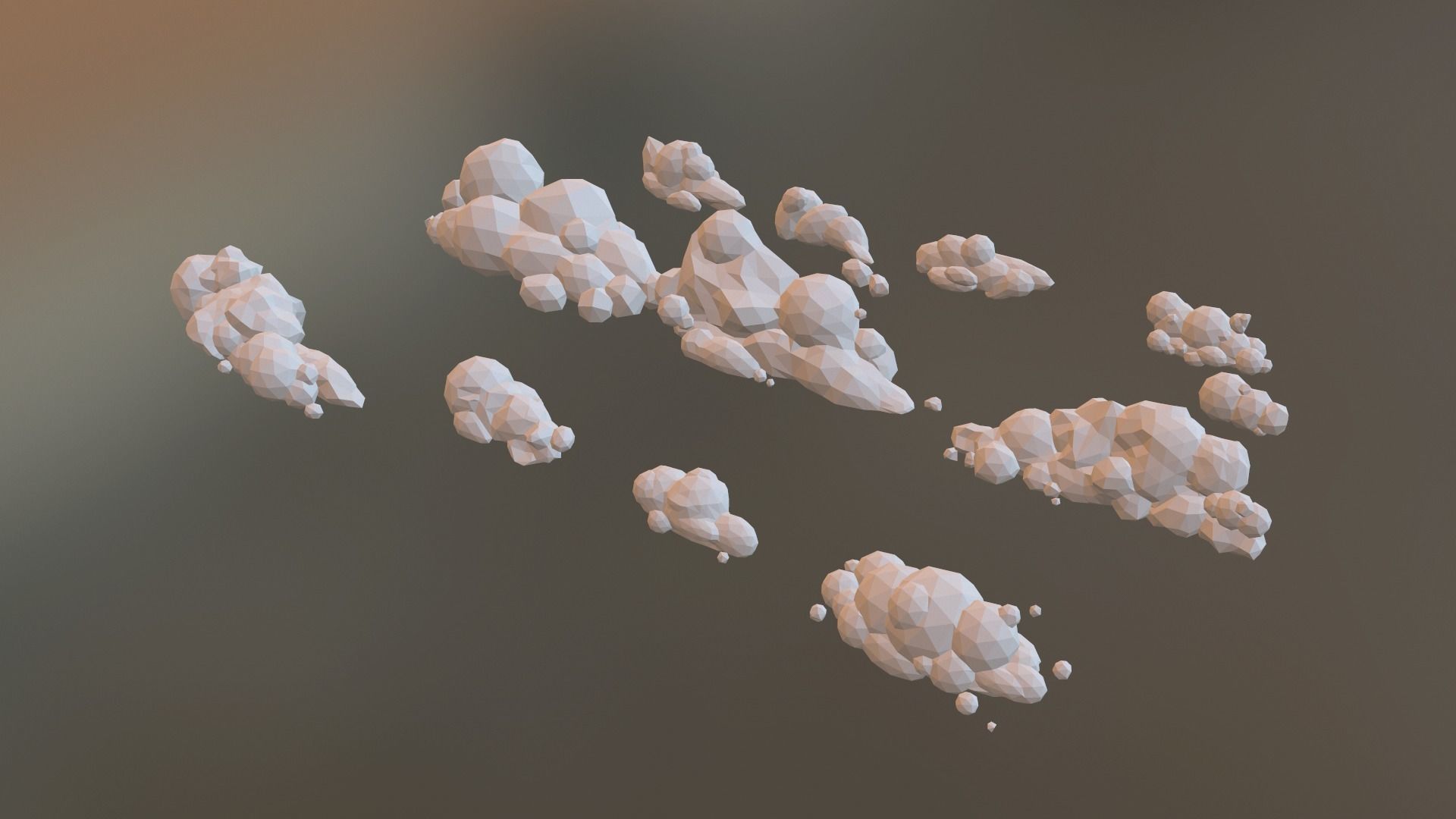 Low Poly Clouds Pack 1 Low-poly 3D model_21