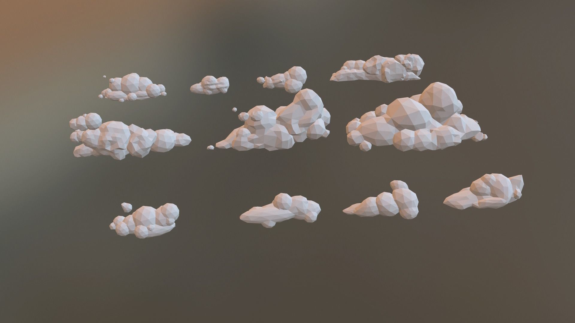 Low Poly Clouds Pack 1 Low-poly 3D model_12