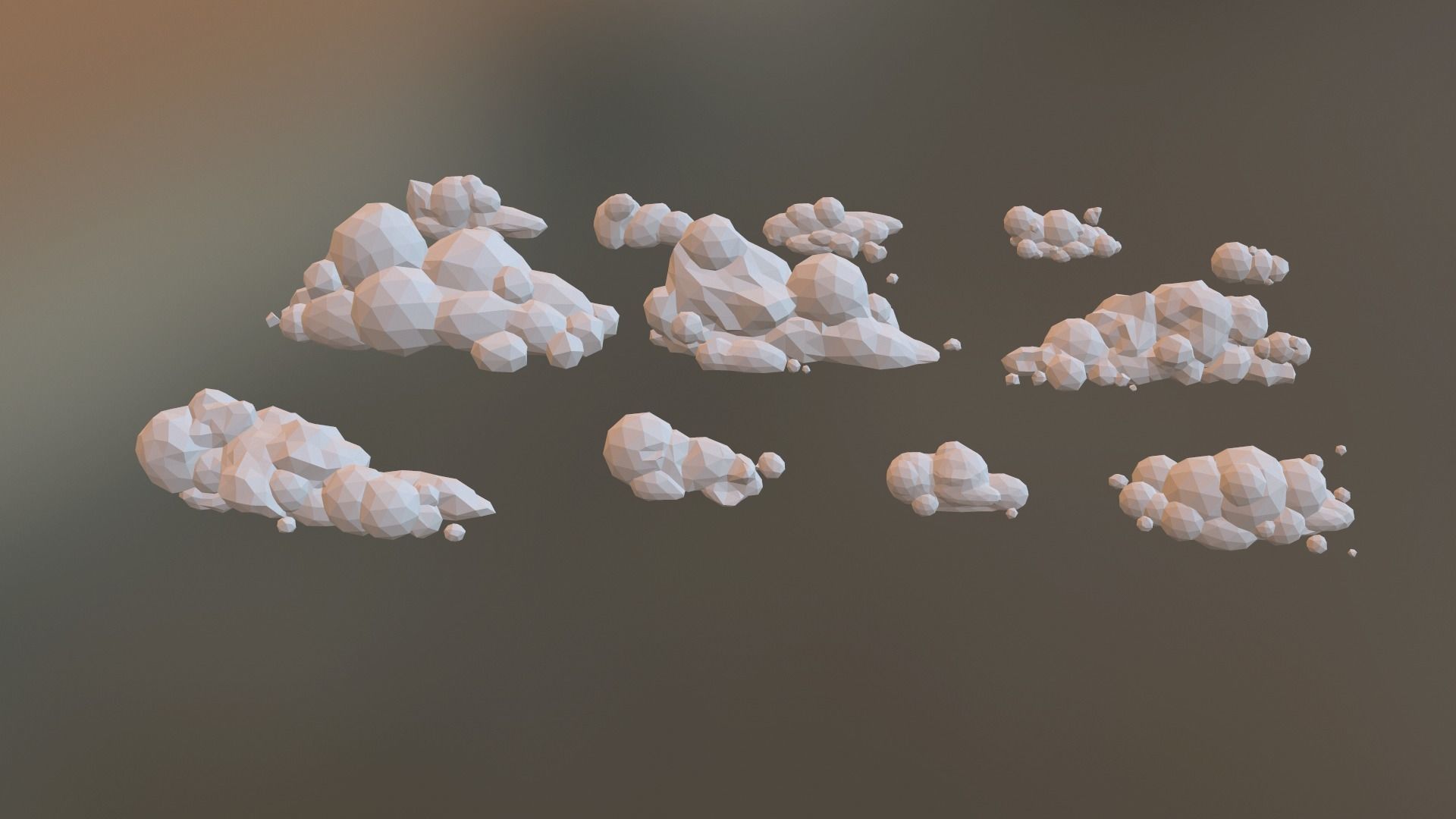 Low Poly Clouds Pack 1 Low-poly 3D model_23