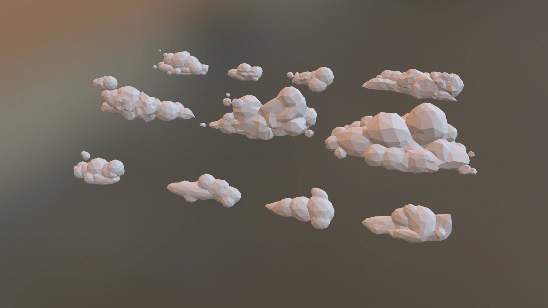 Low Poly Clouds Pack 1 Low-poly 3D model_17