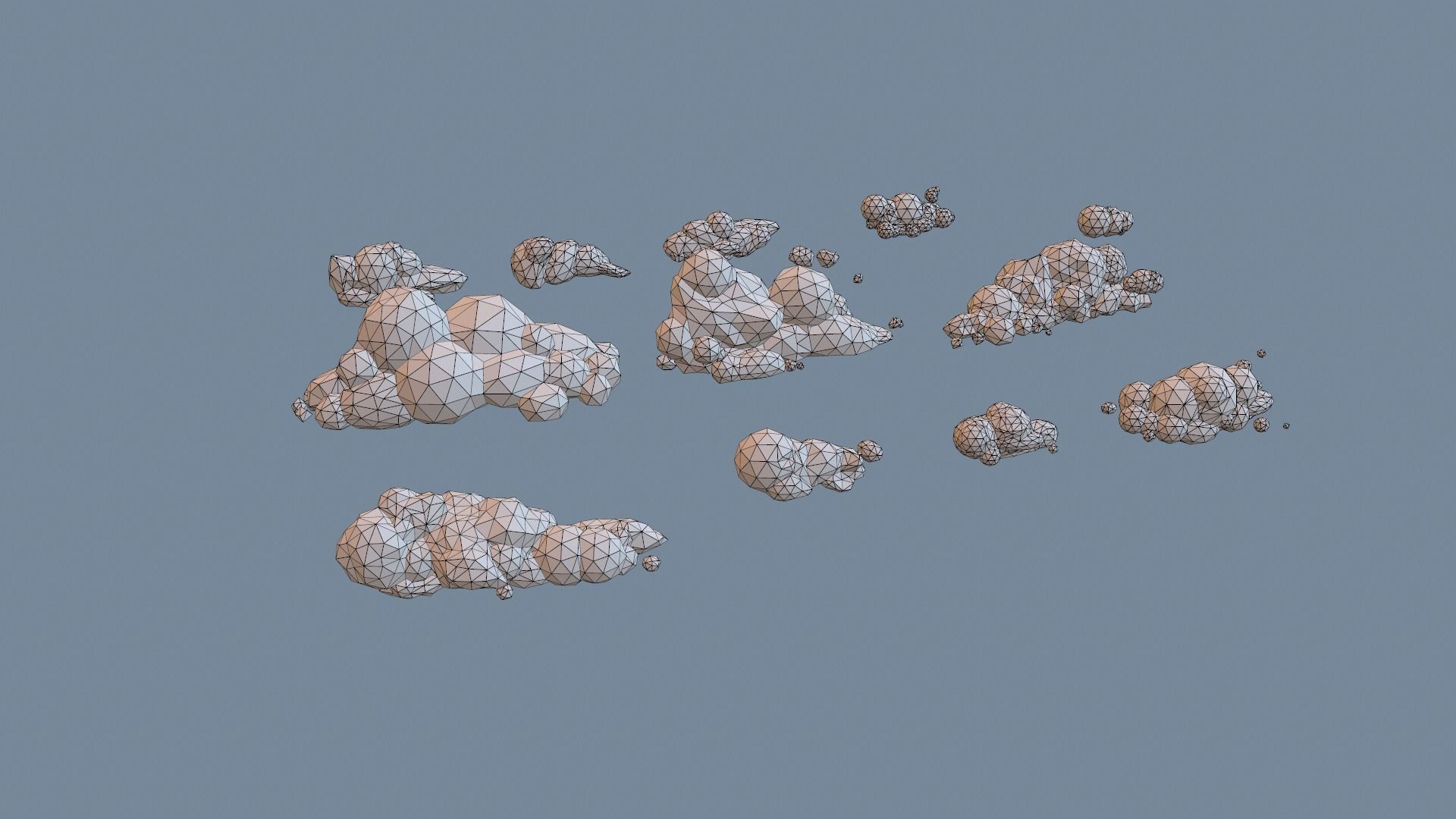 Low Poly Clouds Pack 1 Low-poly 3D model_31