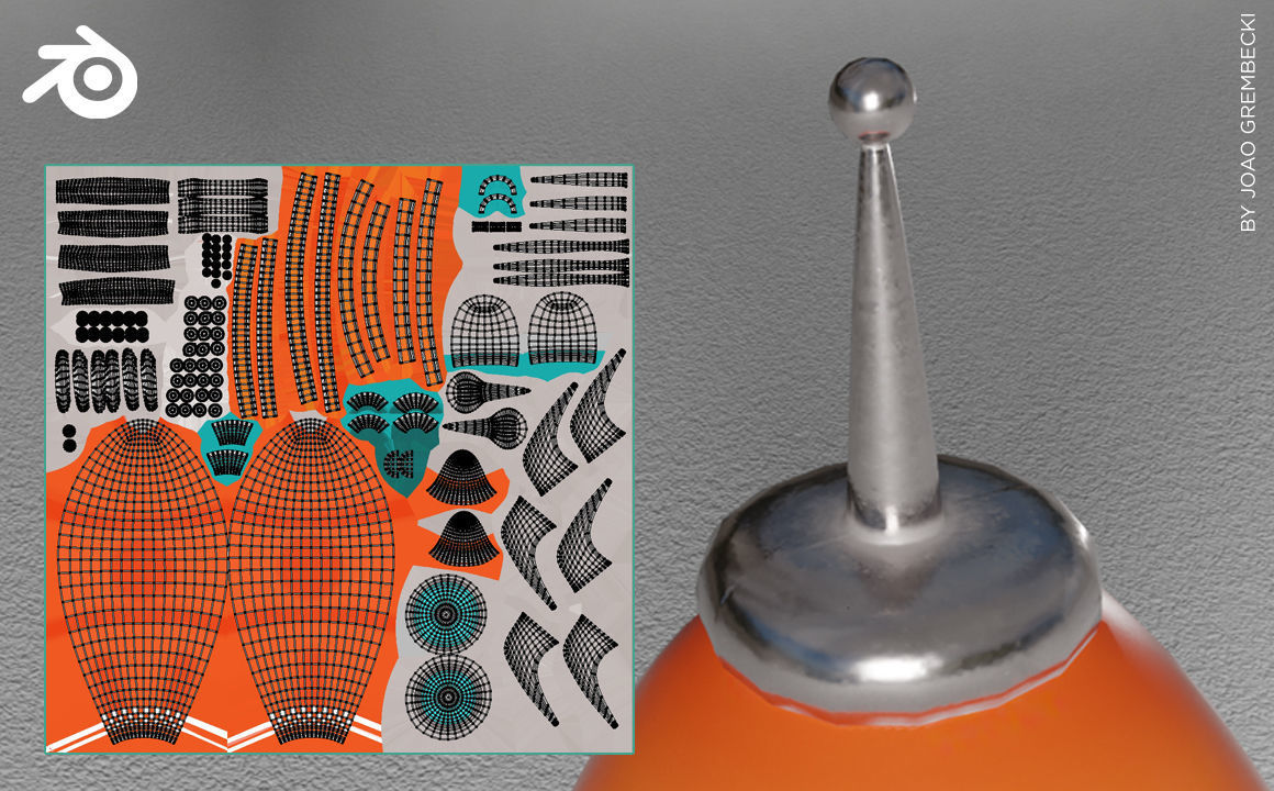 Orange Rocket Low-poly 3D model_4