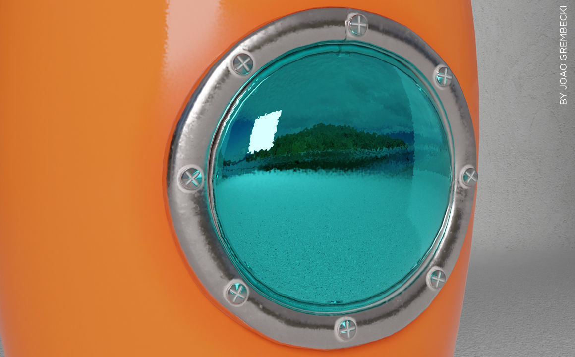 Orange Rocket Low-poly 3D model_5