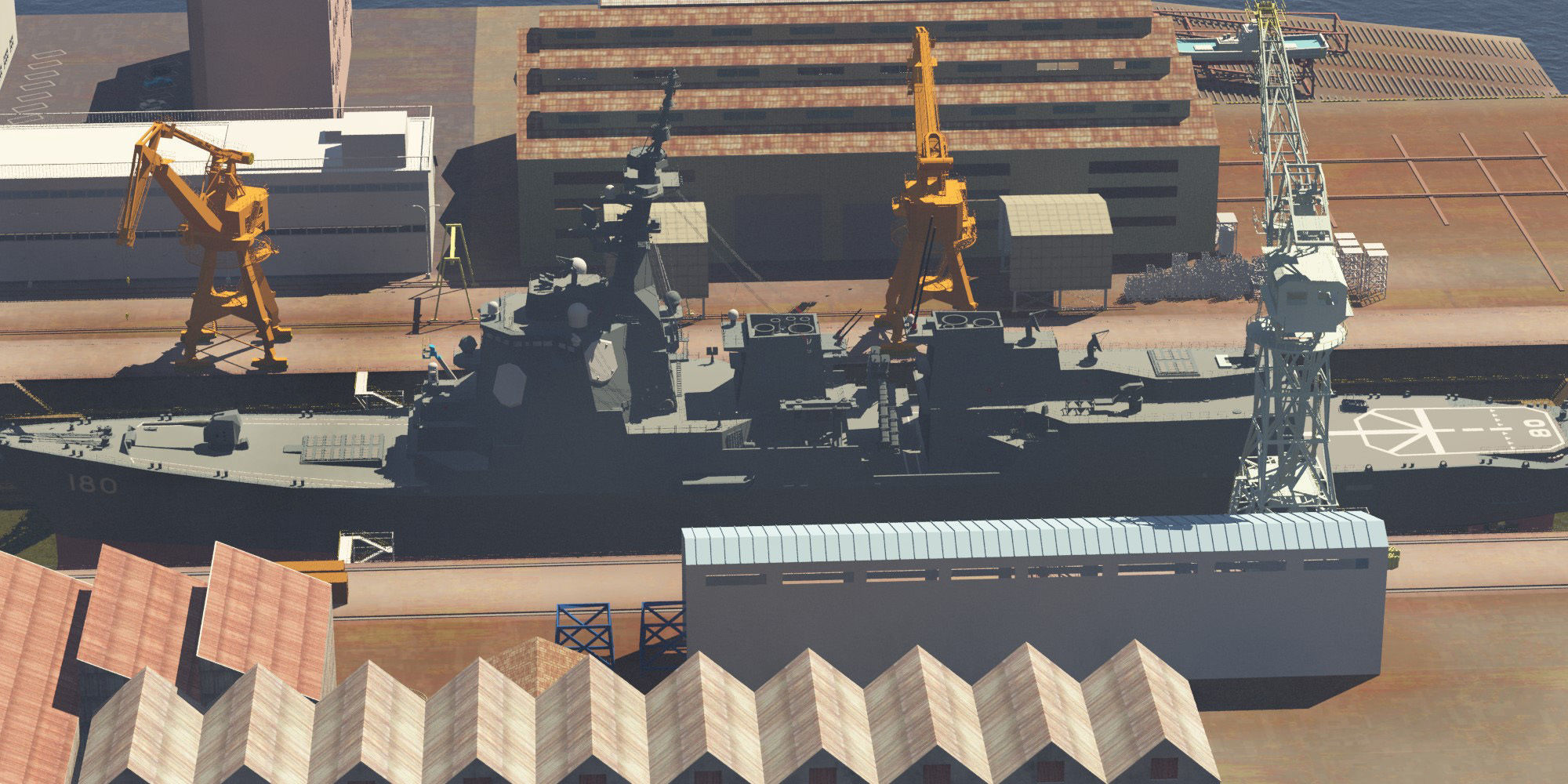 Shipyard Dry Dock 3D model_11