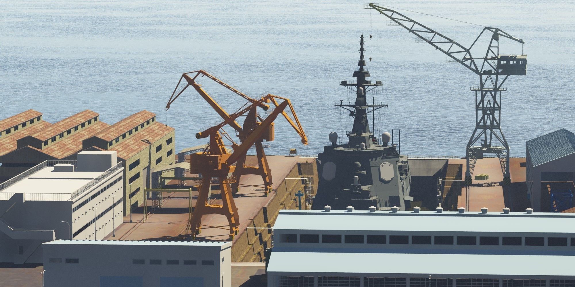 Shipyard Dry Dock 3D model_10