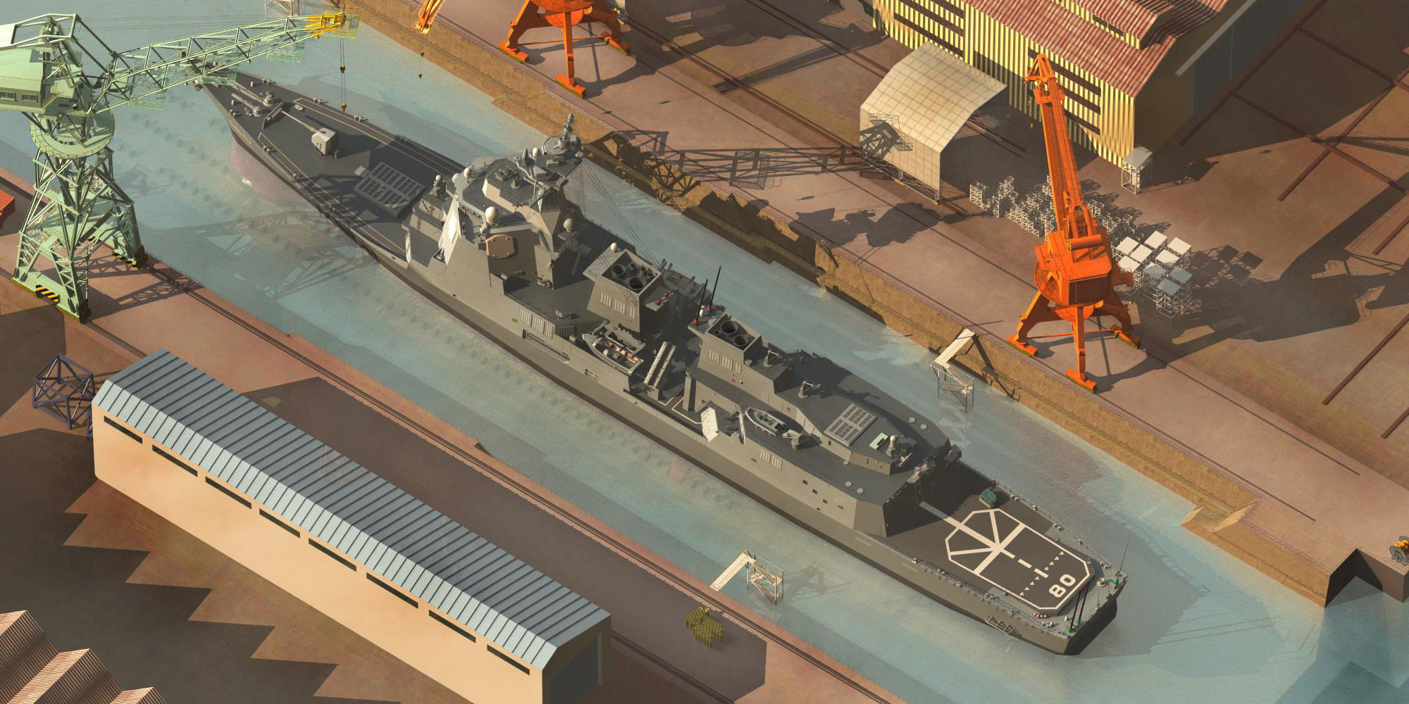 Shipyard Dry Dock 3D model_7