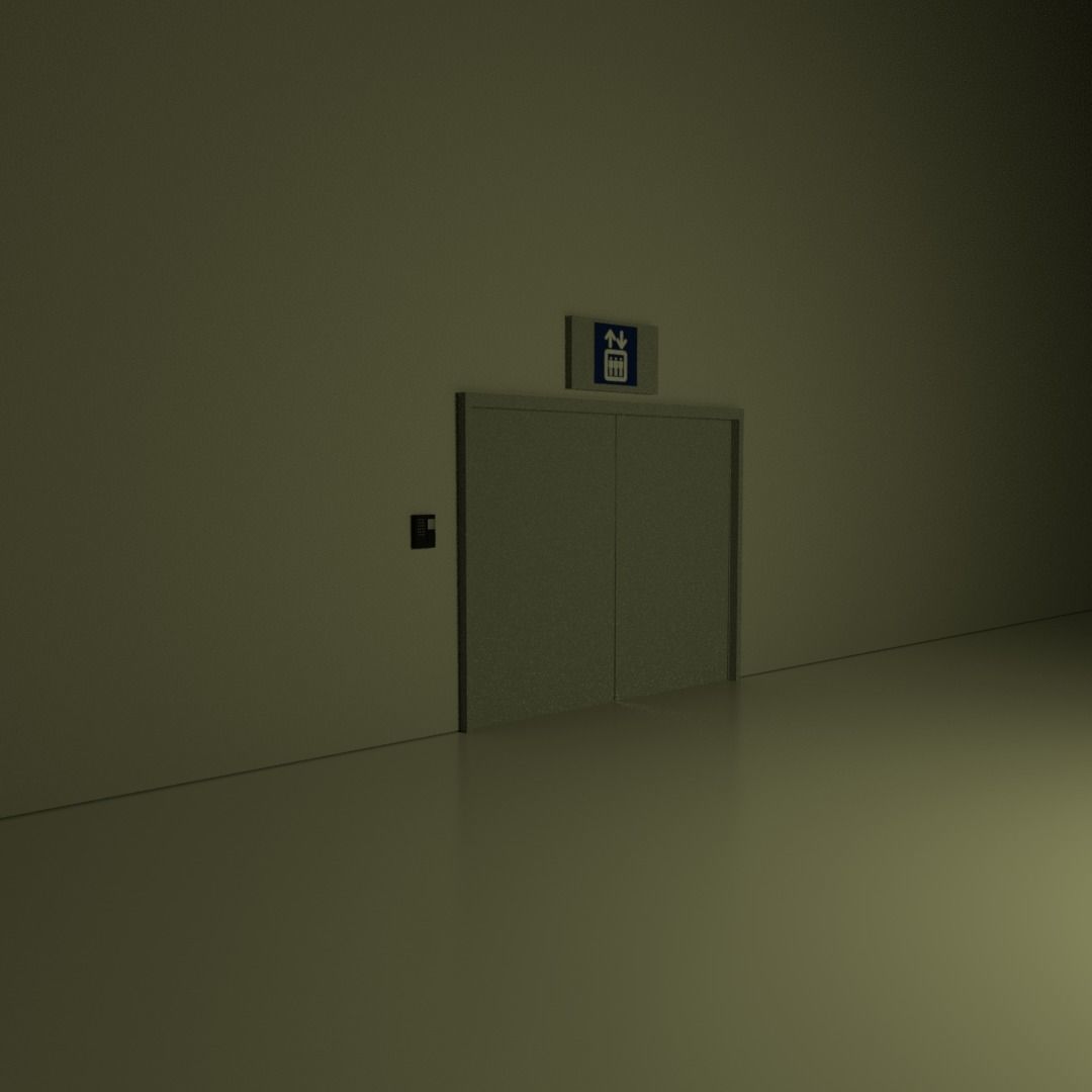 Elevator scene Low-poly 3D model_4