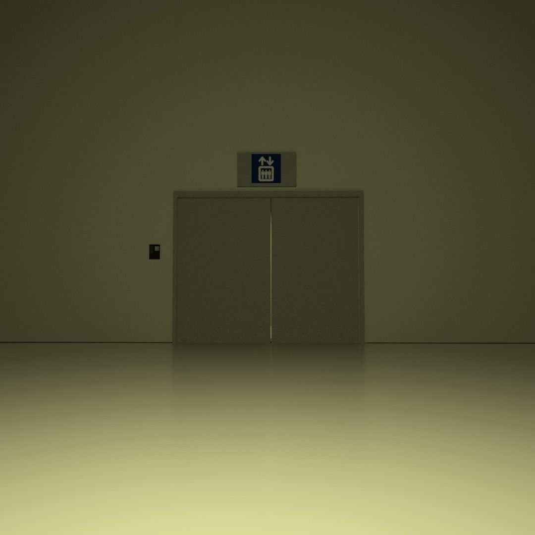 Elevator scene Low-poly 3D model_2