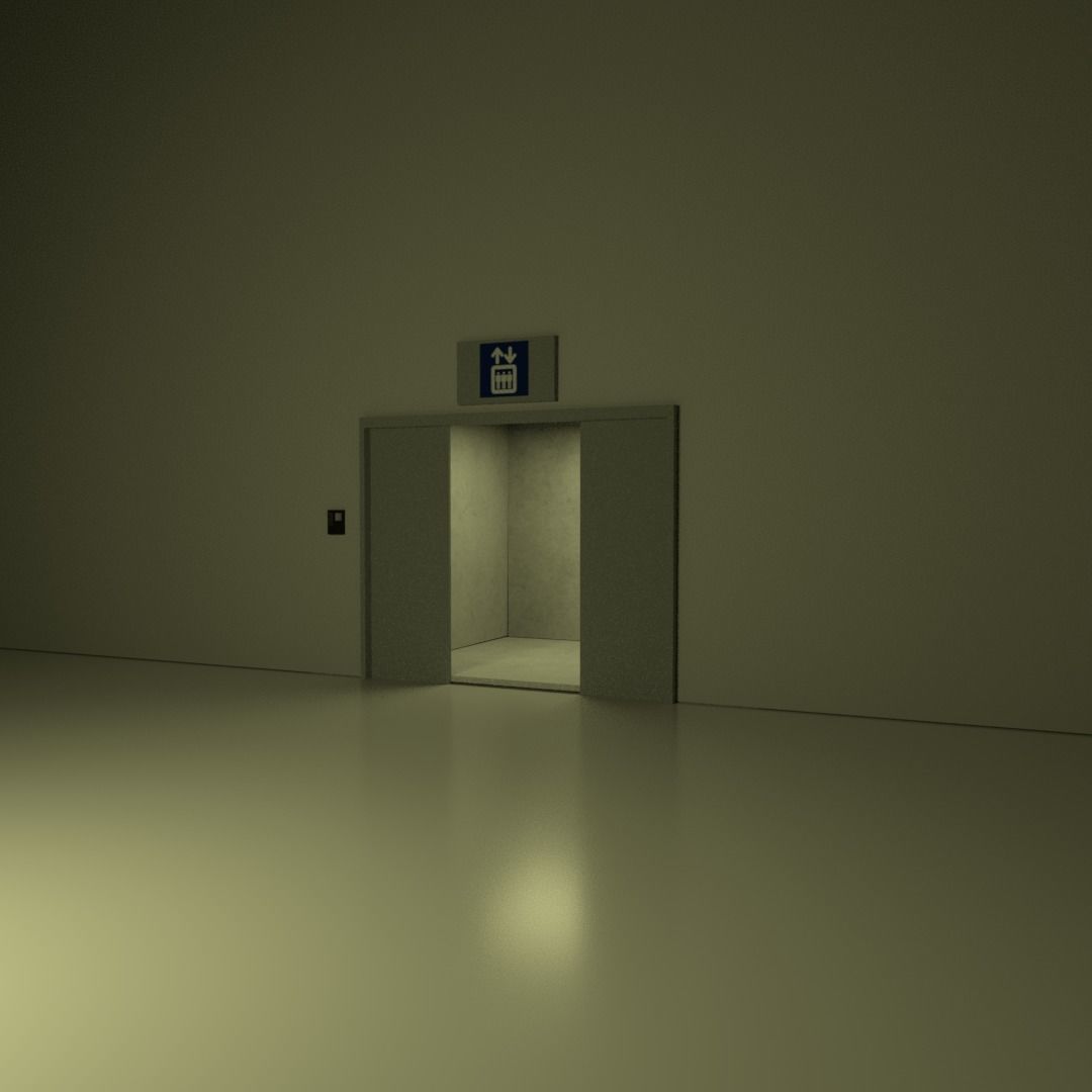 Elevator scene Low-poly 3D model_6