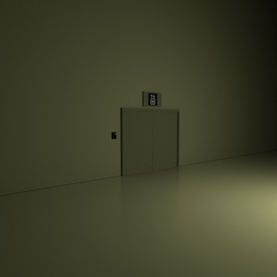Elevator scene Low-poly 3D model_5