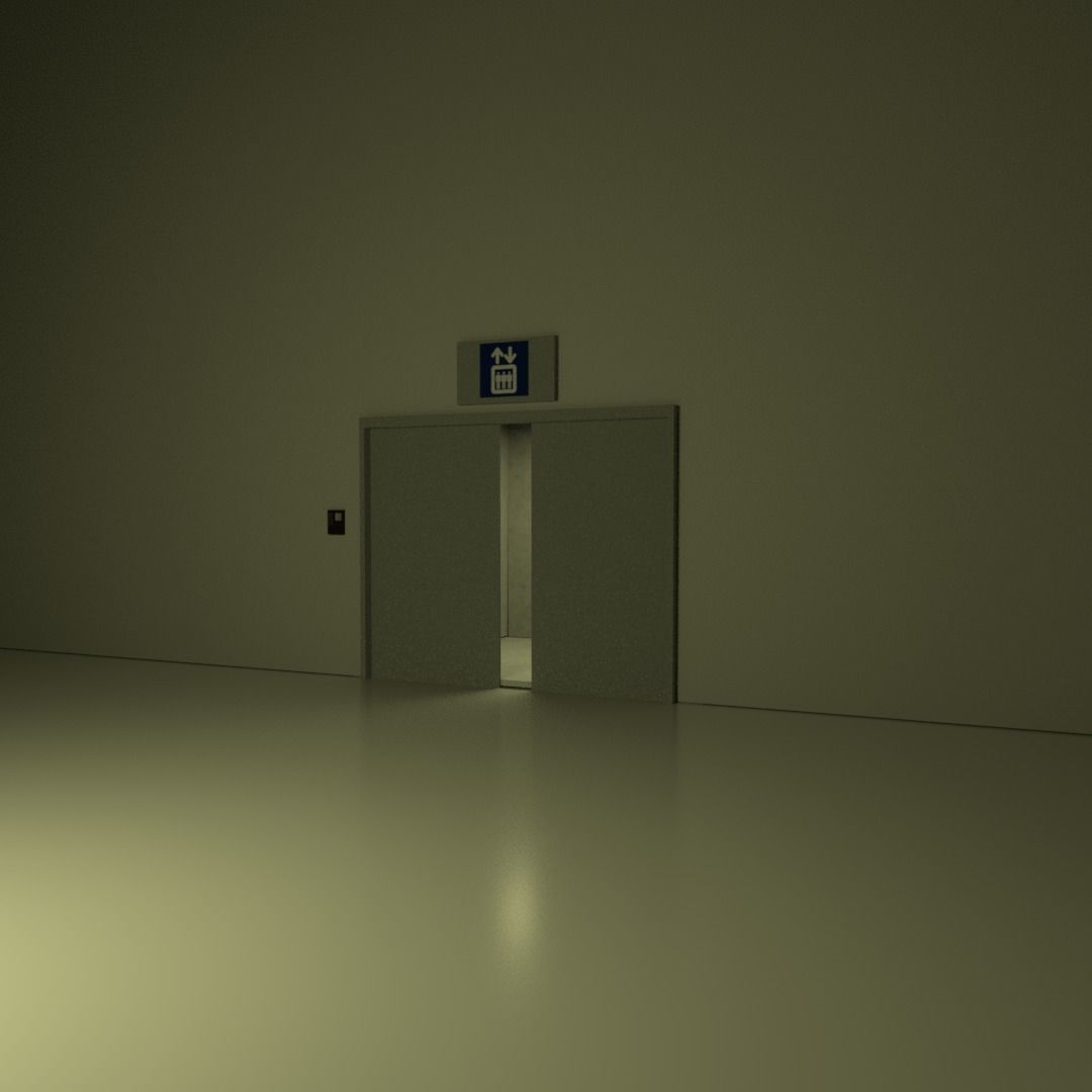 Elevator scene Low-poly 3D model_8