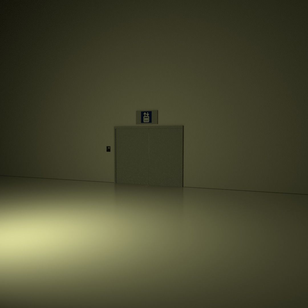Elevator scene Low-poly 3D model_10