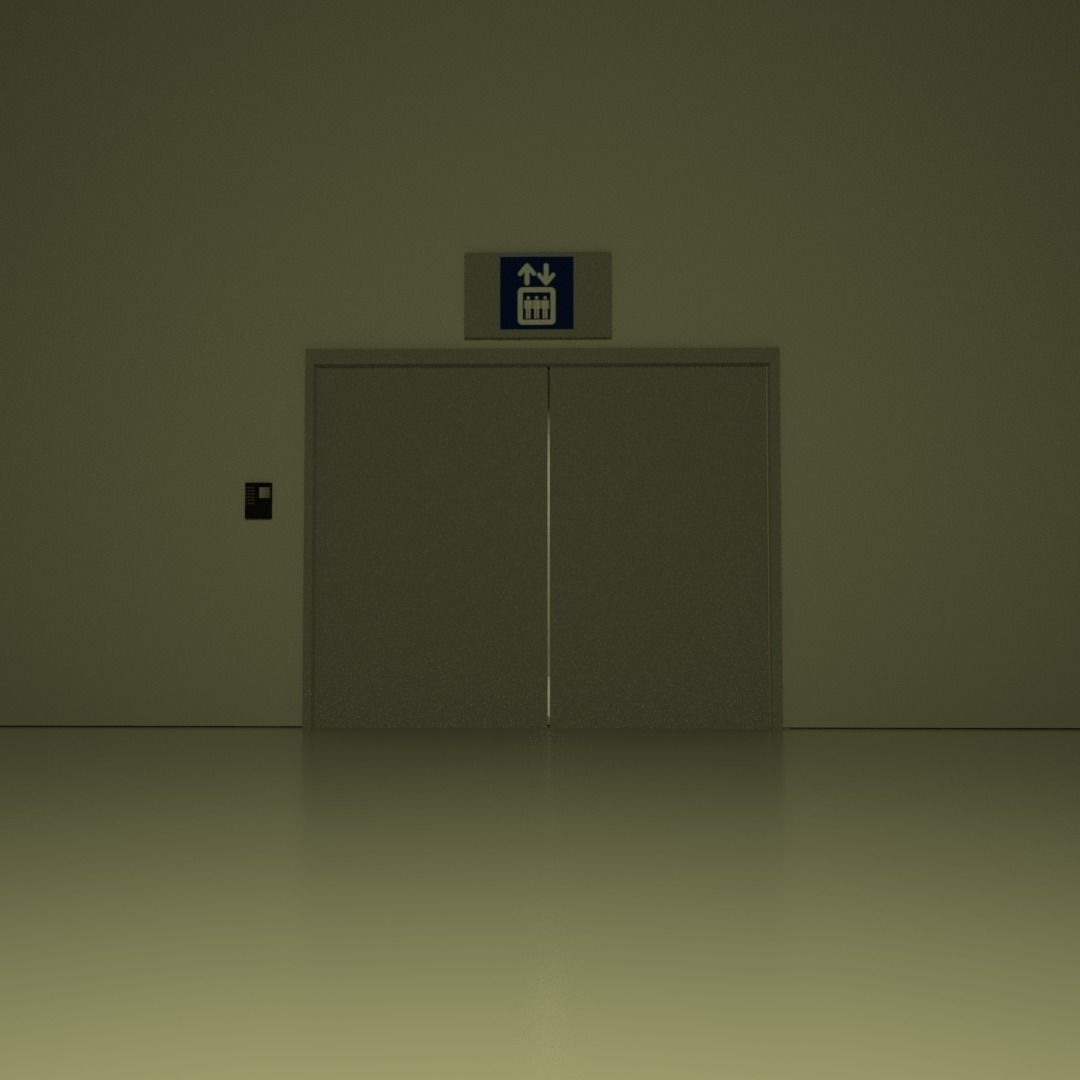 Elevator scene Low-poly 3D model_1