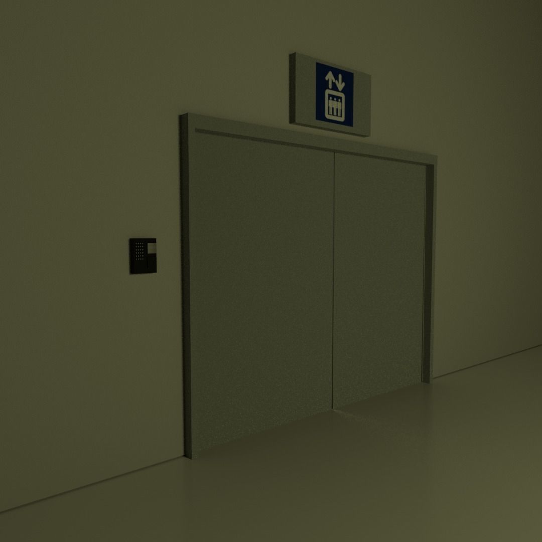 Elevator scene Low-poly 3D model_7