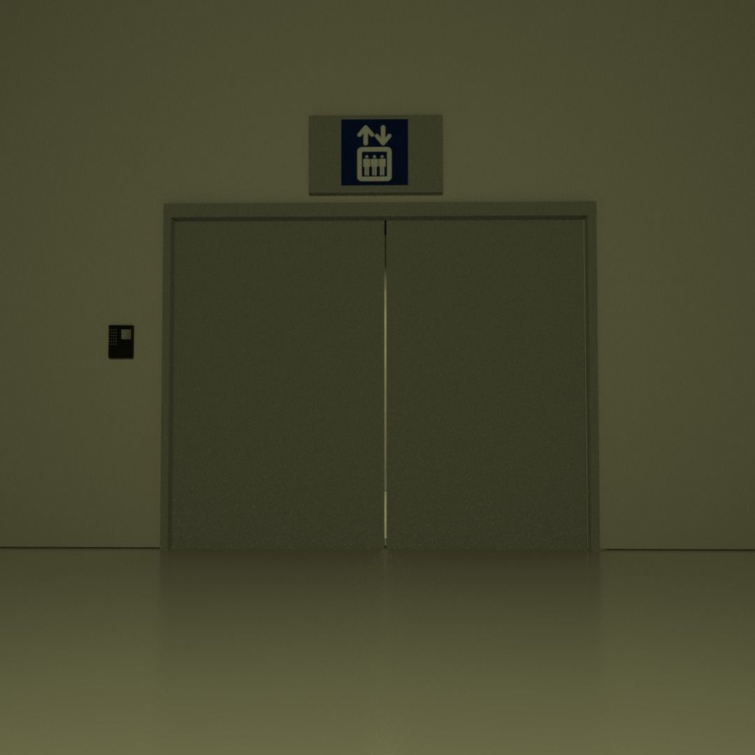 Elevator scene Low-poly 3D model_3